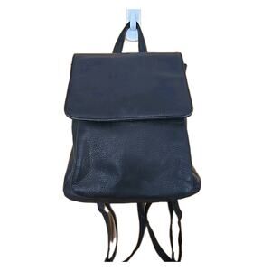 Wilsons Leather Black Leather Backpack Multiple Pockets